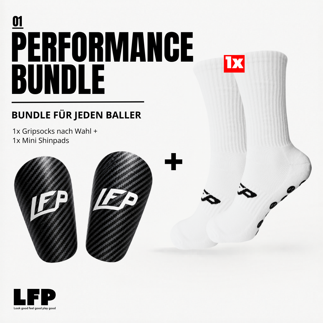 LFP Performance Bundle – Anti Slip Gripsocks & Mini Shinpads(9,5 x 6cm)