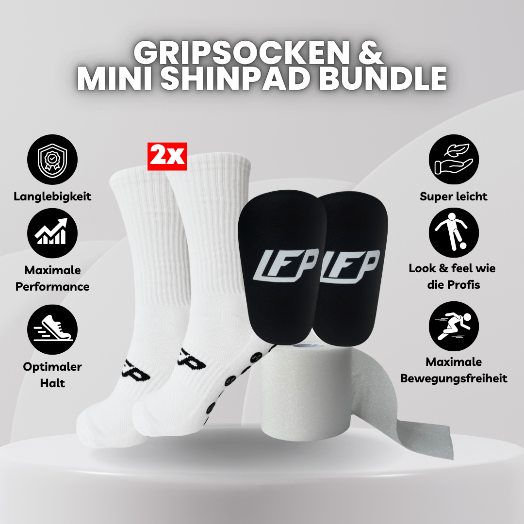 Baller Bundle: 2x Gripsocken & Mini Shinpads (9,5 x 6cm)