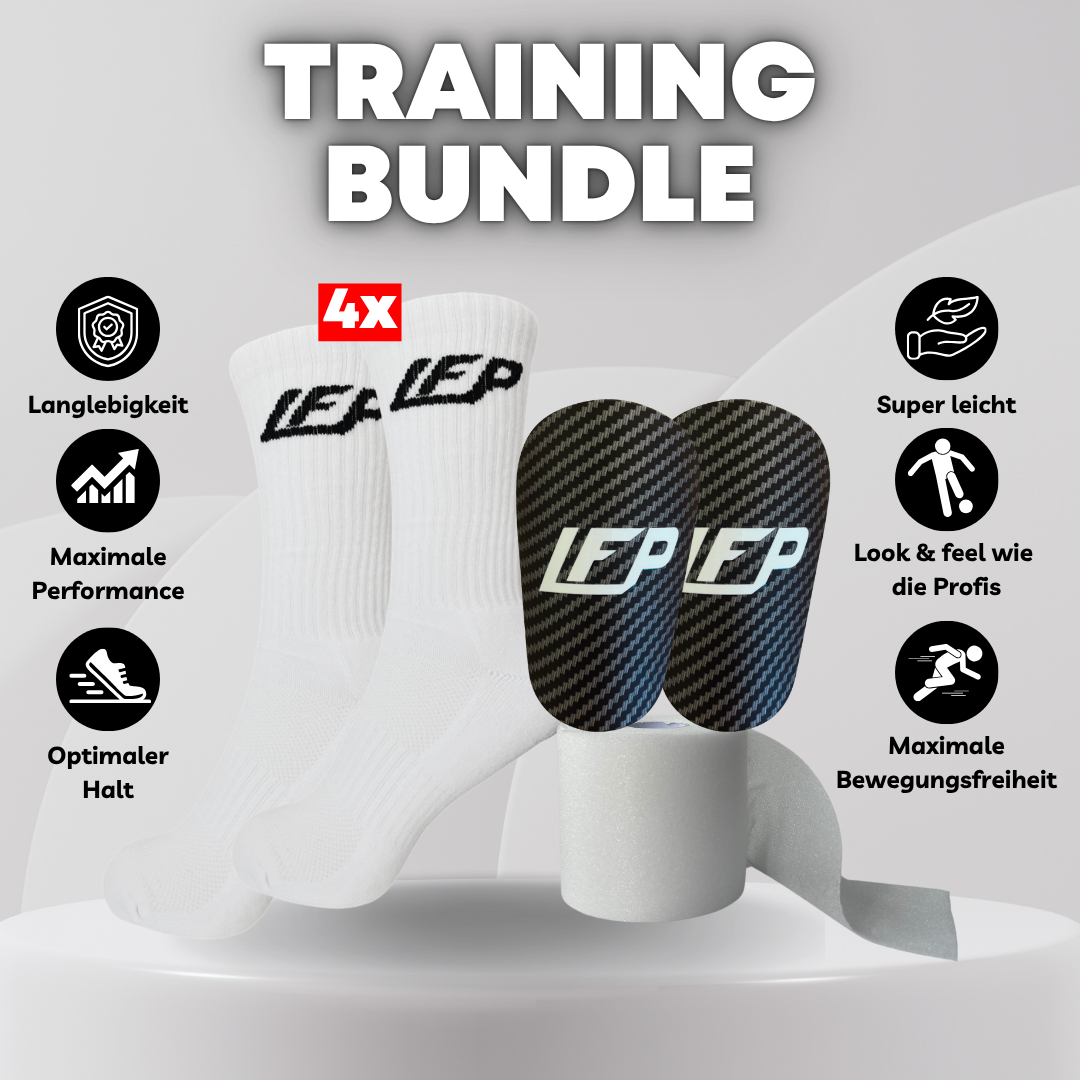 LFP Training Bundle | 4x Sportsocken & Mini Shinpads(9,5 x 6cm)