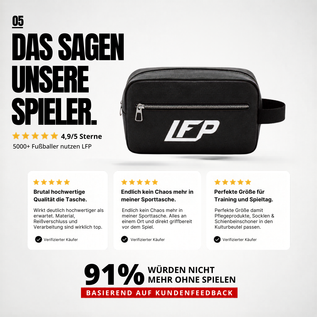 LFP Kulturbeutel – Wasserabweisender Sports & Travel Bag für Fußballer