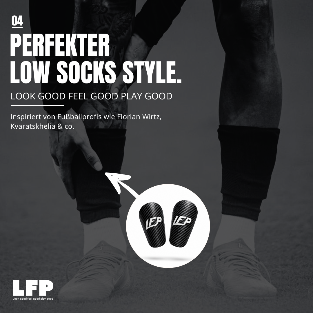 LFP Low Socks Bundle – 2× Gripsocks & Mini Shinpads(9,5 x 6cm)